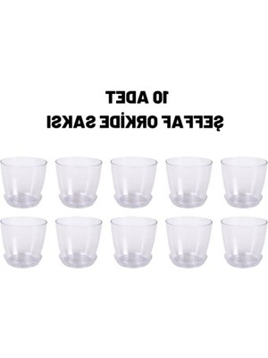 Mythriva Şeffaf Orkide Saksısı, 1.5 Litre Kapasite, 10 Adet