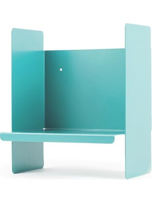 Gy Atelier Mavi Metal Duvar Rafı - Masa Üstü Kitaplık ve Çok Amaçlı Ofis Düzenleyici 21X30 cm