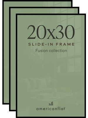 Gy Atelier Siyah 20X30 Poster Çerçevesi - 3'lü Set - 20X30 Çerçeve Ince Kalıplı, Pleksiglas Kapaklı ve Yatay Veya Dikey Duvar Ekranı Için Asma Donanımı