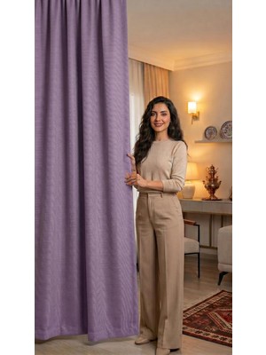 Gy Atelier Woxstor Açık-Mor Fon Perde Karartma Güneşlik Blackout Işık Geçirmez Kalın Salon Yatak Odası Balkon (425 cm Genişlik, 260 cm Yükseklik)
