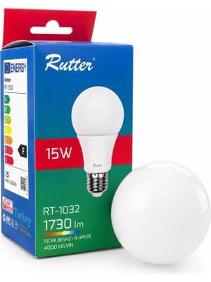 Gy Atelier RT-1032 E27 15W LED Ampul 4000K Günışığı Yüksek Lümen Güçlü Aydınlatma Yüksek Verimli LED Lamba