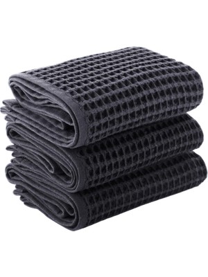 Odea Püskül Lüks 3-Adet Waffle El Havlusu Seti, Büyük 40X80 cm