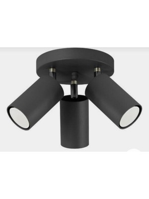 Gy Atelier Üçlü Mat Siyah Hareketli Spot LED Avize Günışığı Ampullü Taban 15 cm MYL003113