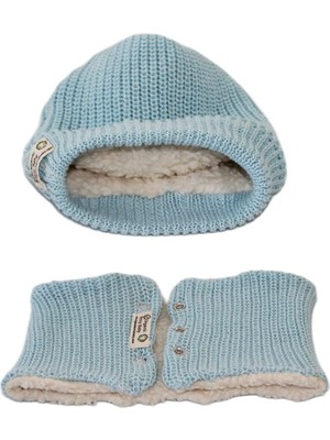 Gy Atelier Organik Bebek Bere Boyunluk Seti Mavi