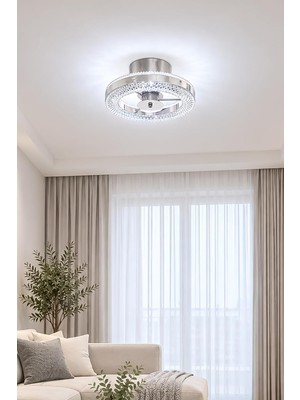 Odea Inci Tekli Plafonyer Modern Tasarım Enerji Tasarruflu LED Avize 3 Renk Işık Kristal Görünüm Oturma Odası Yemek Odası Salon Yatak Odası(Çap - 30 Cm)