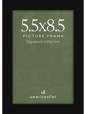 Gy Atelier 5,5 x 8,5 Siyah Resim Çerçevesi - Kırılmaya Dayanıklı Camlı Tasarlanmış Ahşap Fotoğraf Çerçevesi - Duvar ve Masa Üstü Ekranı Için Asma Donanımlı ve Şövaleli Playbill Çerçevesi