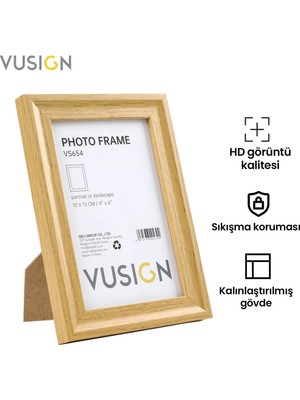 Odea VS654 Mdf Fotoğraf Çerçevesi 10X15 cm Ahşap Kabartmalı Çerçeve Masaüstü ve Duvar Askılı