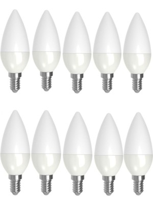 Gy Atelier 10 Adet 5W Günışığı Sarı Işık LED Mum Ampul Buji Ampul Avize Ampulü E14 Ince Duylu Ct 4076 3200 K