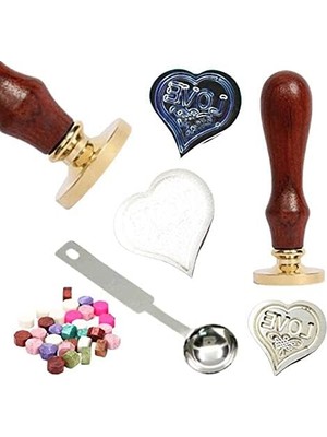 Odea Mektup Damga Mühürü Love Kalp + 30 Mühür Mumu + Eritme Kaşığı
