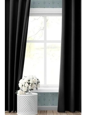 Gy Atelier Özgün Perde (1065) Blackout Karartma Fon Perde Siyah Siyah 100 x 200