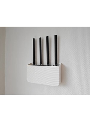 Popüler Sepet 3D Baskı Duvar Tipi Wifi Modem Saklama Rafı Router Gizleme Askısı Kablo Çıkışlı Beyaz Modem Tutucu 23X13 cm