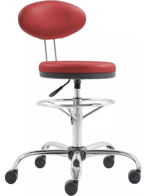 Gy Atelier Mios Arkalıklı Tabure - Tam Çemberli - Kırmızı
