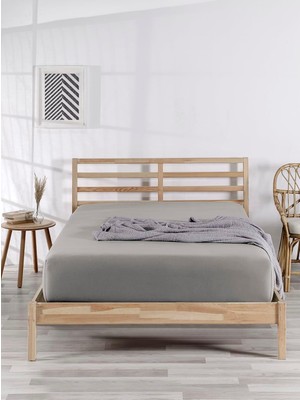 Gy Atelier The Berb |%100 Pamuklu | Tek/çift Kişilik Lastikli Penye Çarşaf | Fitted Jersey (Vizon, 100X200)