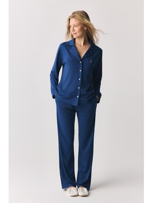 Jaya Modal Biyeli Cepli Pijama Takımı / Indigo