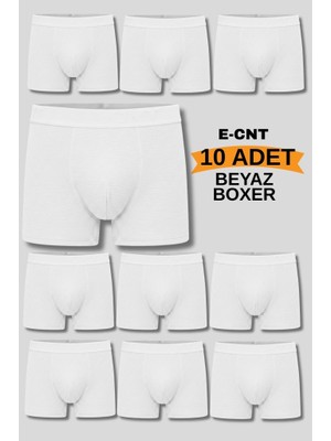 Cnt Erkek 10'lu Likralı Boxer Seti – Pamuklu Nefes Alan Rahat İç Giyim