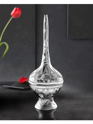 Fair Home Güldanlık Gülsuyu Şişesi Dekoratif Metal Gümüş – Yasir Model