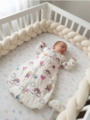 Odea Tr Kollu Elyaflı 2.5 Tog Ayaksız Uyku Tulumu, %100 Doğal Pamuk, Çift Kat Pazen, Mor, 0-6 Ay, Unisex