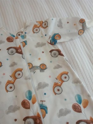 Odea Tr Uyku Tulumu, %100 Doğal Pamuk, Çift Kat Pazen Kumaş, Unisex, 0-6 Ay, Bej
