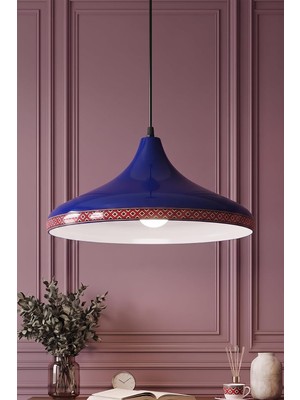 Odea Tr Nova Rug Metal Sarkıt Avize, Bohem Tavan Lambası ve Salon Oturma Odası Aydınlatması - Lacivert - 35 cm – Modern Dekoratif Avize, Tavan Aydınlatması