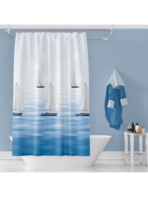Odea Tr Banyo Perdesi 1X100X200 Tek Kanat Duş Perdesi Halka Hediyeli Duşakabin Perdesi 9889