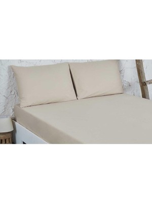 Odea Tr Ranforce Fitted Çarşaf Seti Bej Çift Kişilik 160X200 V52