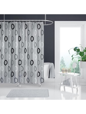Odea Tr Zethome Banyo Duş Perdesi 5033 Çift Kanat Gri 2X120X200