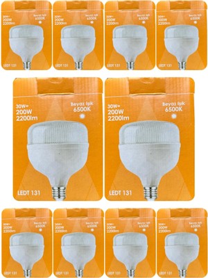Odea Tr 30W (200W) 6500K Beyaz Işık E27 Duylu Torch LED Ampul, 10 Adet