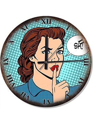 Odea Tr Sessiz Olalaım Lütfen Desenli Duvar Saati