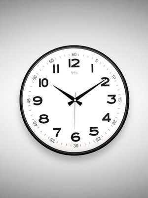 Odea Tr 717-K-1 Serisi Klasik Rakamlı Metal Görünümlü Sessiz Akar Modern Duvar Saati 43 cm