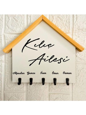 Odea Tr Psacraft Ailenize Özel Minimalist Dekor Anahtarlık Askısı Duvar Dekorasyon Isme Özel Hediyelik Beyaz 22 x 20