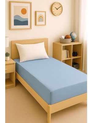 Odea Tr 80 x 200 + 30 cm Düz Pamuklu Tek Kişilik Lastikli Fitted Penye Çarşaf