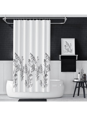 Odea Tr Banyo Perdesi 2X110X200 Çift Kanat Duş Perdesi Halka Hediyeli Duşakabin Perdesi 3389