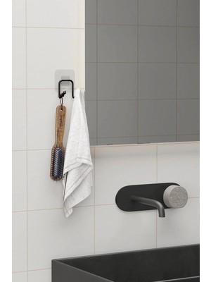Odea Yapışkanlı Çift Kancalı Metal Duvar Askısı Banyo Mutfak 2'li Set