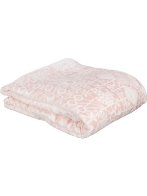 Odea Taç Fabian DESENLI%100 Polyester Battaniye, Pembe, Çift Kişilik