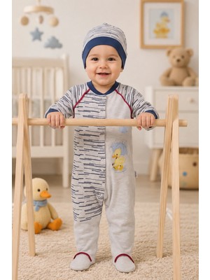 Candar Ördek Nakışlı Bebek Tulumu – 3/12 Ay