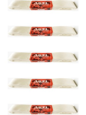 Omeyva Dar Dokuma Beyaz Saten Kurdele - 2 Cm. x 10 Metre - 5 Adet