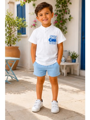 Candar Keten Tişört ve Denim Şort Çocuk Takımı – 2/10 Yaş