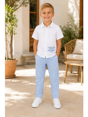 Candar Müslin Gömlek ve Denim Pantolon Çocuk Takımı | 2-10 Yaş