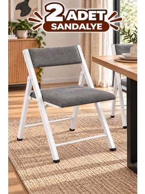 Sweet Home Masa Sandalye 2 Adet Katlanır Metal Sandalye Cafe,restaurant,mutfak,salon,yemek Odası Sandalyesi