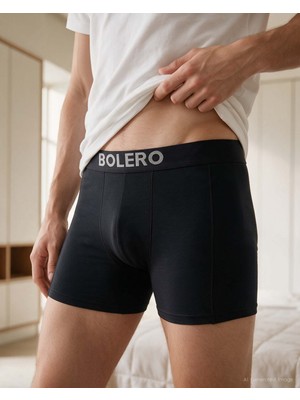 Bolero Erkek Premium Lyocell Kısa Paça Boxer Siyah