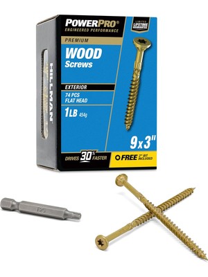 Happy Trend Pro 48600 Ahşap Vidalar, 9 x 3 Inç, Premium Dış Mekan Güverte Vidaları, Paslanmaya Dayanıklı, Epoksi Kaplı Bronz, 1 Lb Kutu, 83 Adet
