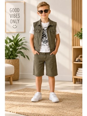 Candar Denim Kumaş ve Tişört Çocuk Takımı | 5-12 Yaş