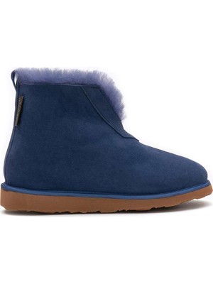 Pegia Hakiki Süet Içi Kürklü Unisex Panduf 191224 Saks