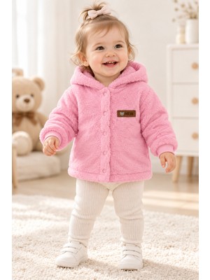Beniizle Kapüşonlu Unisex Welsoft Yumuşak Dokulu Çıtçıtlı Kışlık Bebek Hırkası