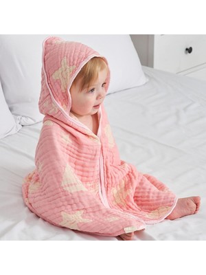 Die Grup Tr Ultra Yumuşak Muslin Bebek Kapüşonlu Havlu - 80 x 80 Cm, Banyo ve Plaj Için Ideal, Yenidoğanlardan Yeni Yürümeye Başlayan Çocuklara Hem Erkek Hem De Kız Çocukları Için Uygun