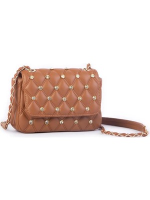 Ada Çanta Kırtasiye Nas Bag Kadın Taşlı Zincirli Şık Kapitone Çapraz Çanta ( 21X12 cm ) ARD5997774