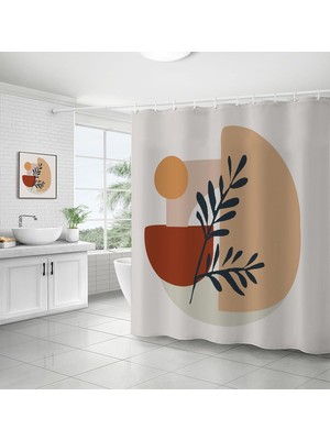 Die Grup Tr Küf Önleyici Duş Perdesi, 180 x 180 cm Su Geçirmez Polyester Duş Perdeleri 12 Kancalı Yıkanabilir Küvet Perdesi