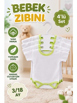 Candar 4'lü Çıtçıtlı Bebek Zıbını Seti – 3/18 Ay
