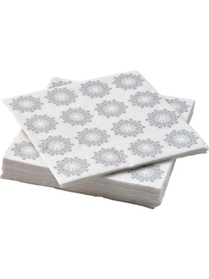 Die Grup Tr Fröjda Desenli Peçete, Beyaz-Gri Beyaz-Gri 33X33 cm