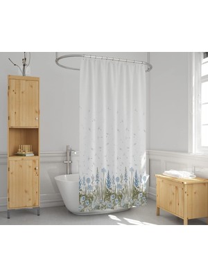 Die Grup Tr Banyo Perdesi 2558 1X180X200, Perde Borusu Askı Aparatı Köşe Boru Beyaz Hediyeli, Duş Perdesi Seti